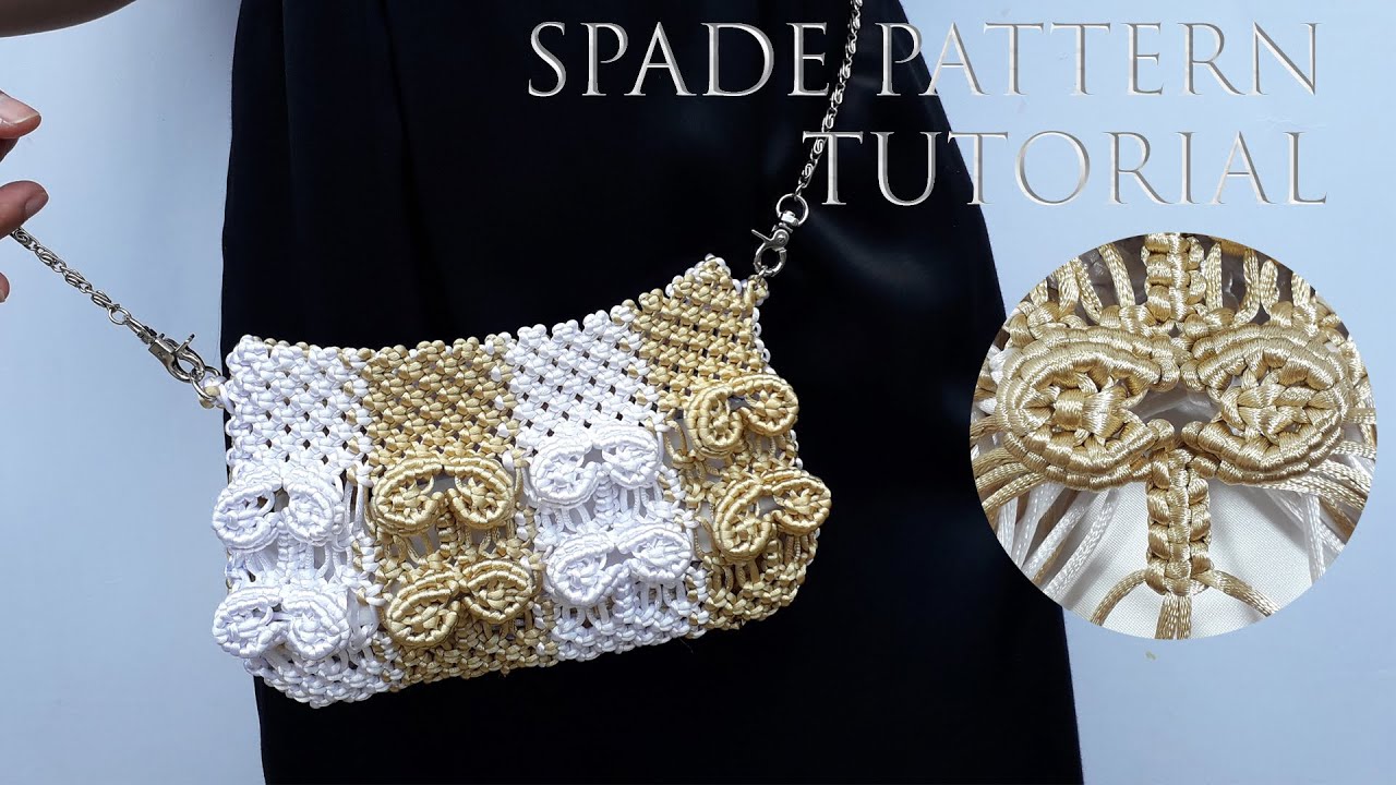 Macrame Tutorial : Spade Pattern Macrame Bag Part 1 | Tutorial Tas Satin Motif Kartu Sekop Part 1