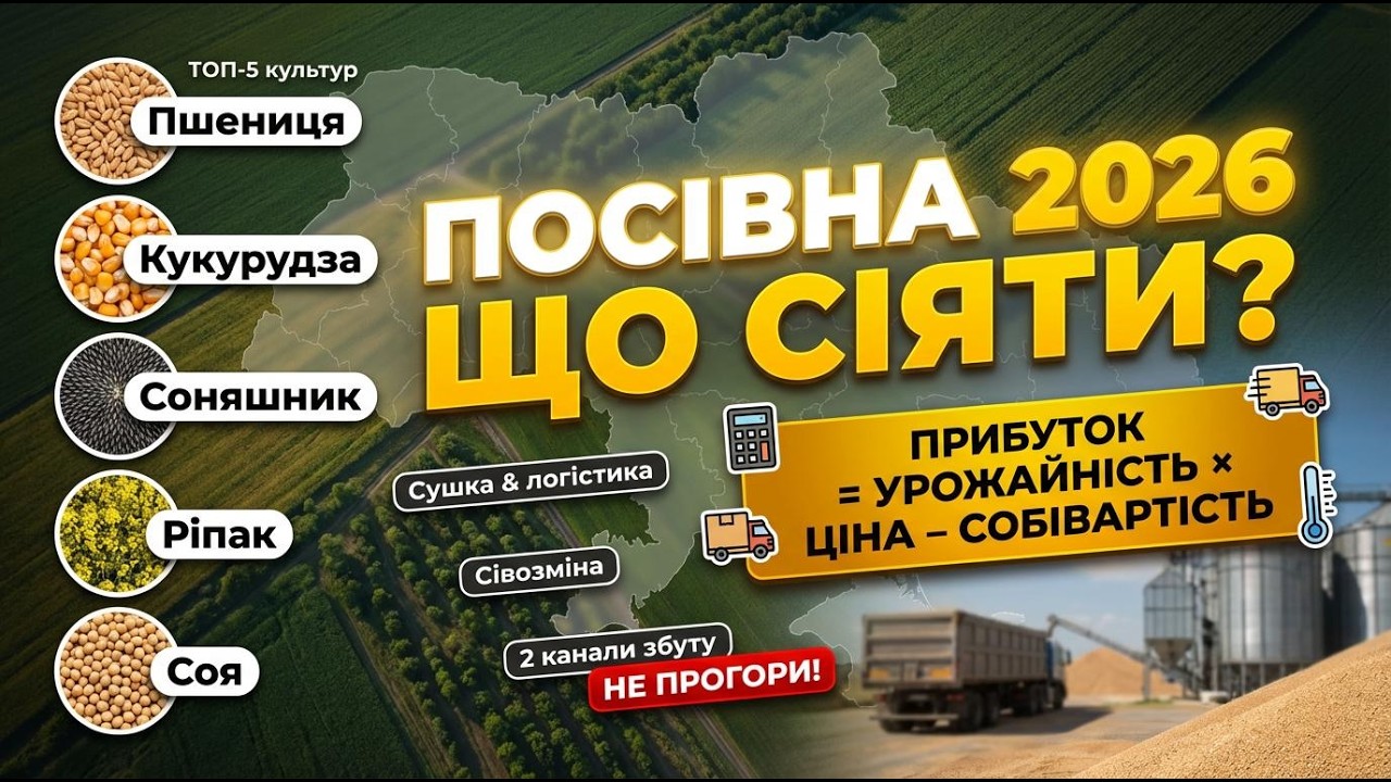 Посівна 2026: як рахувати прибуток культури — сушка, логістика, збут і сівозміна