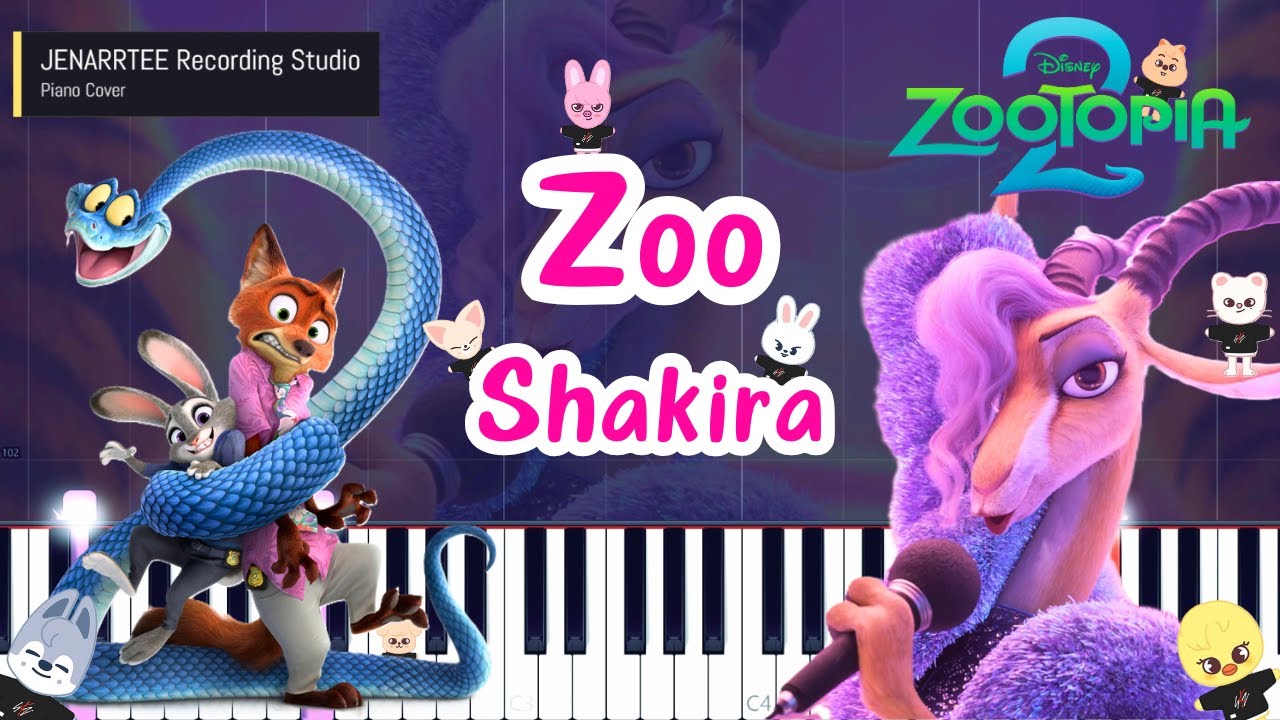 [Zootopia 2 OST] Shakira 'Zoo' Piano Tutorial + Sheet Music