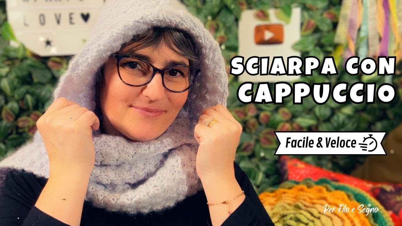 Sciarpa con cappuccio super facile e veloce 🌸