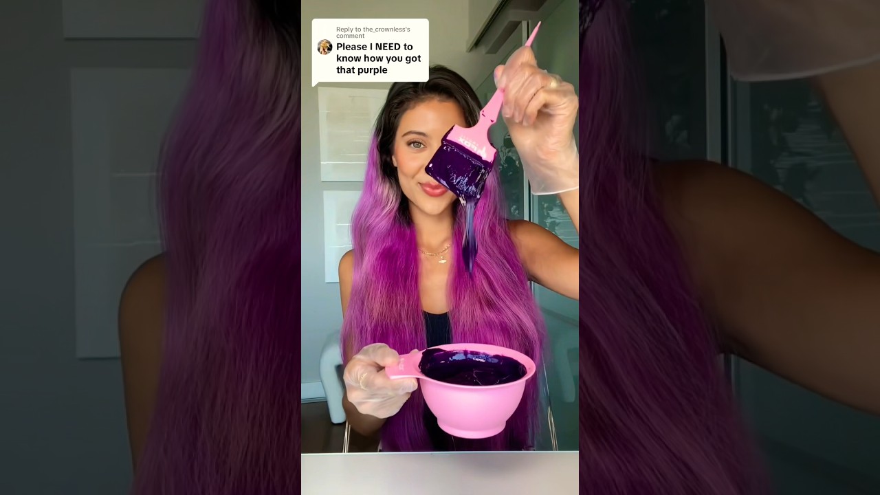 Transforming my hair! The secret to how I dye my hair purple! #hairtransformation #hair #haircolor