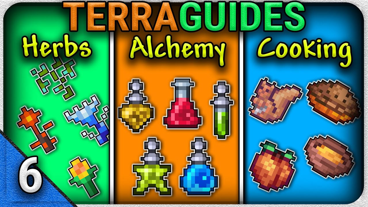 How to Do Alchemy & Cooking in Terraria | How to Farm Herbs Early Game | TerraGuides Ep.6