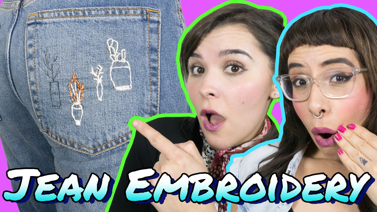 DIY Jean Embroidery - How to Stich Tutorial // Do It Your Damn Self | HISSYFIT