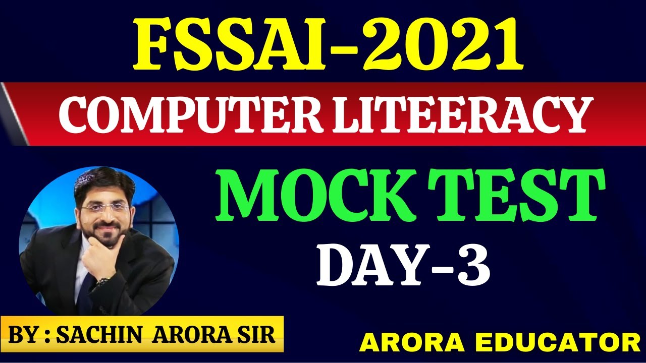 FSSAI Computer Literacy Mock Test 3 | FSSAI Recruitment 2021 | FSSAI Exam Computer MCQ | FSSAI Exam|