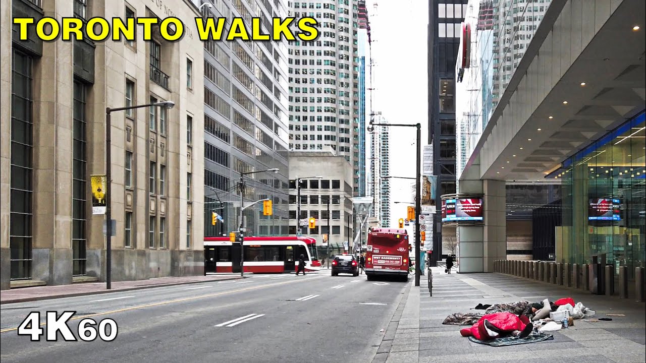 Downtown Toronto Pandemic Walk - Bay Street on April 15, 2020 [4K]