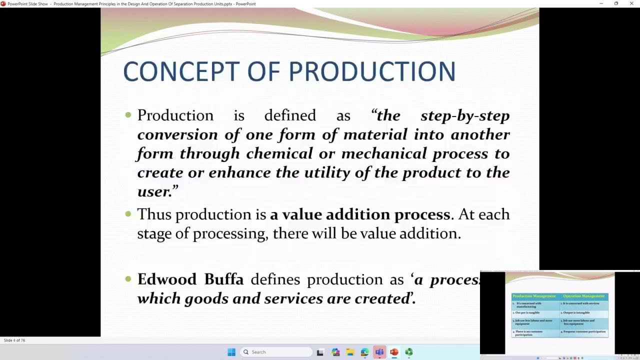 Production Management in Separation Process