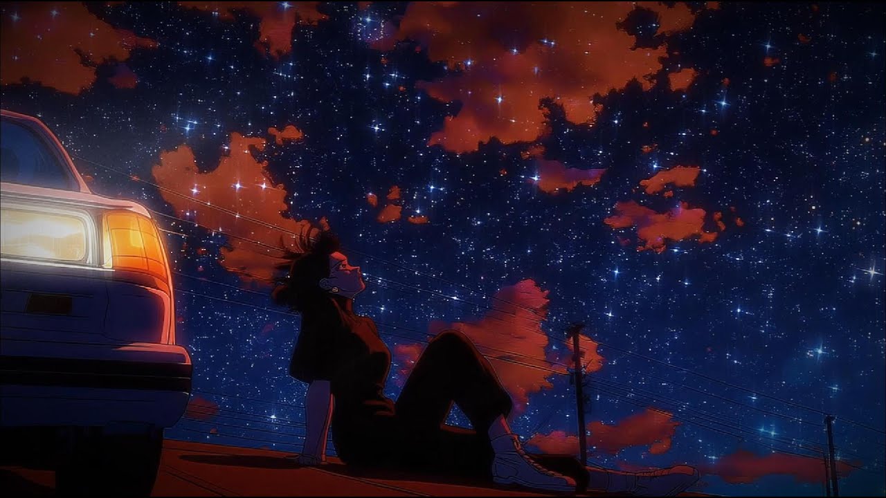 Stargazing near a car 🌙