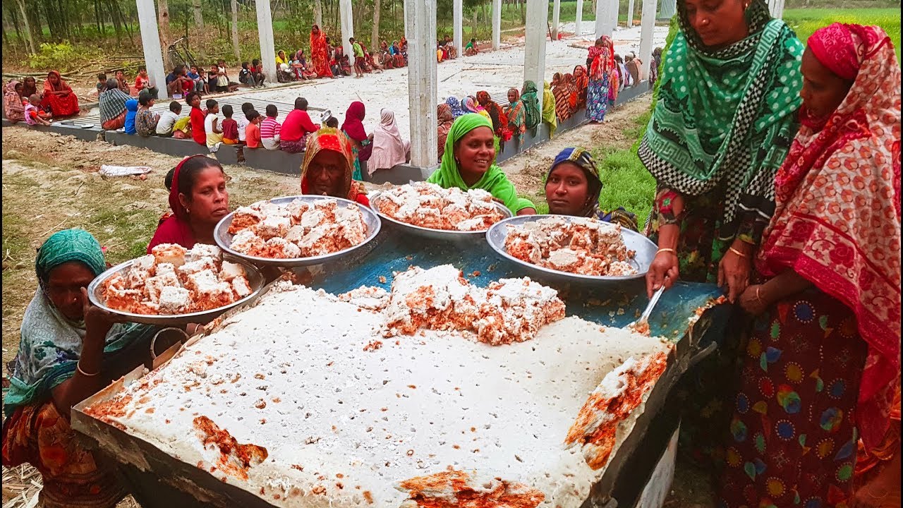 175+ Pounds Giant Bengali Cake Making By 15+ Women To Feed Whole Village People