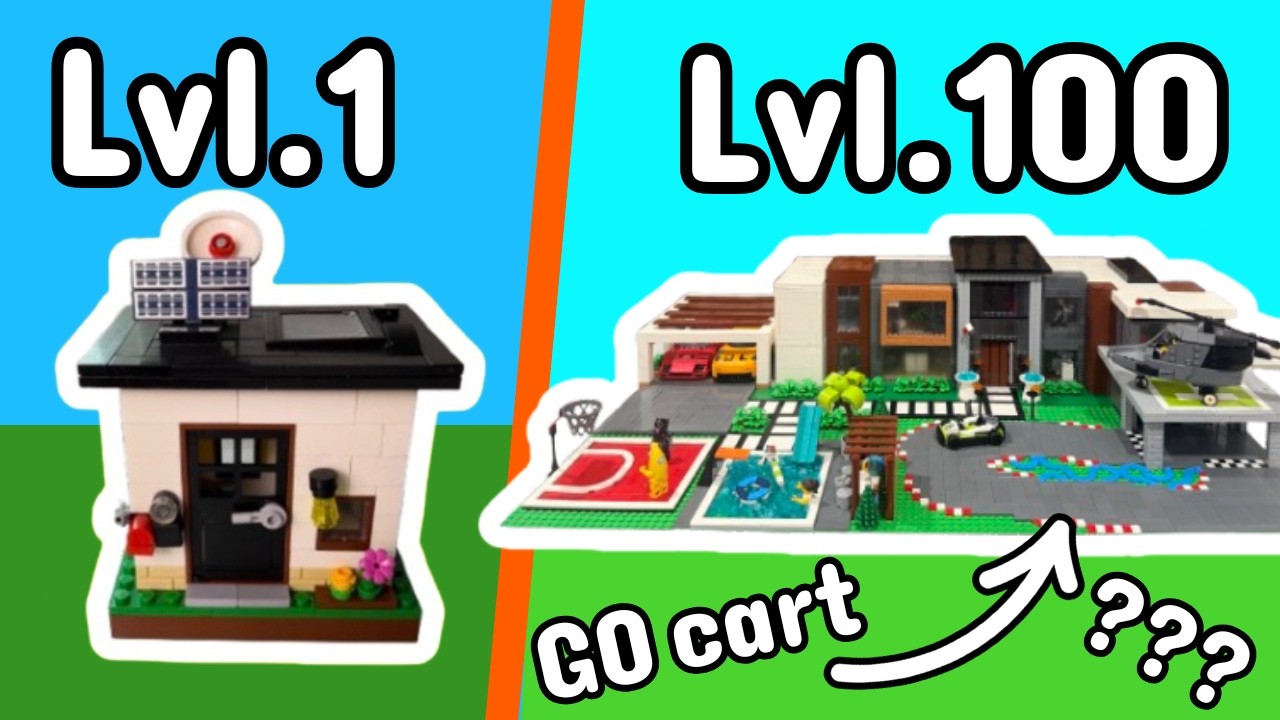 Дом из LEGO от 1 до 100 уровня...