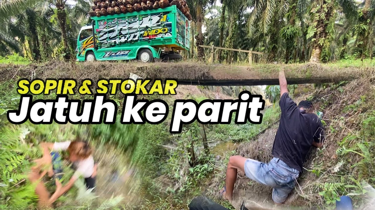 Kocak..!! kok bisa sopir dan stokar masuk parit😀