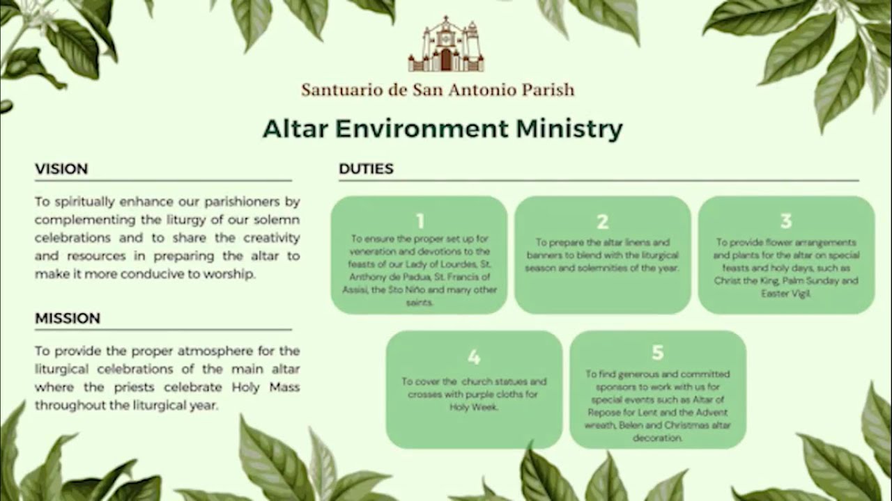 SSAP Altar Environment Ministry