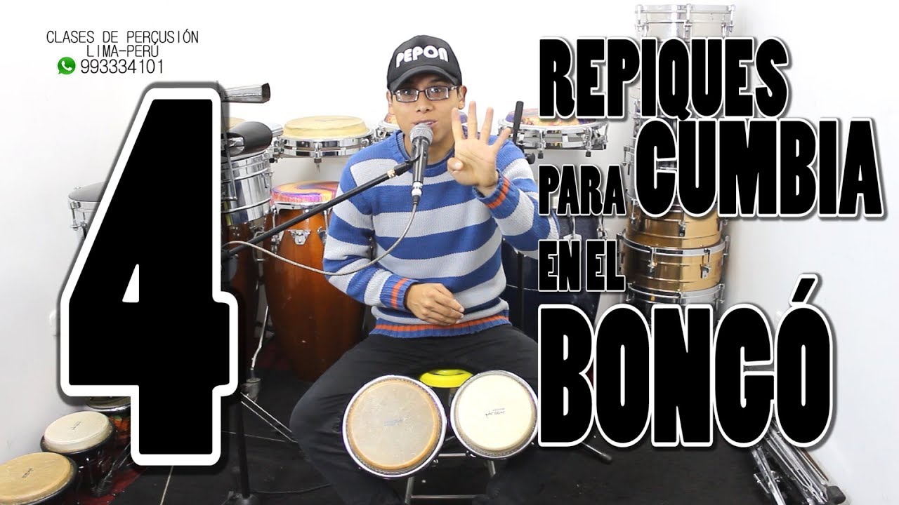 4 REPIQUES DE CUMBIA EN EL BONGO