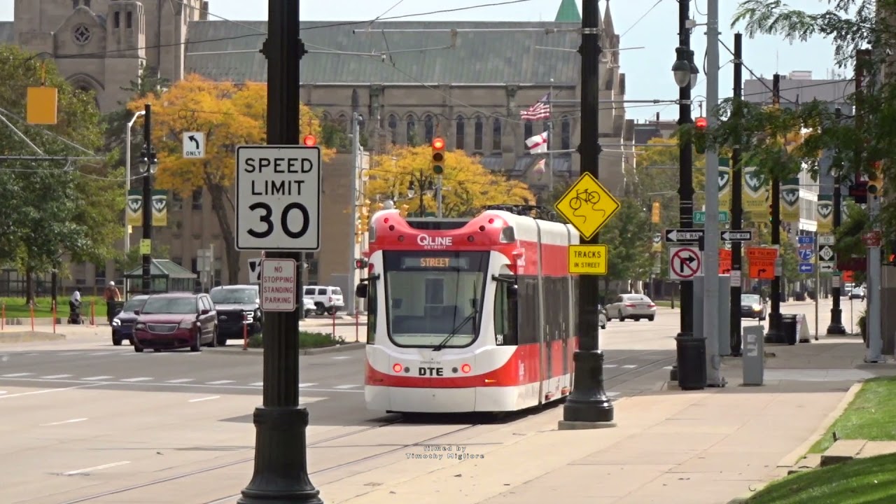Battery Powered Trams/Streetcar in Detroit, Michigan, USA 2021