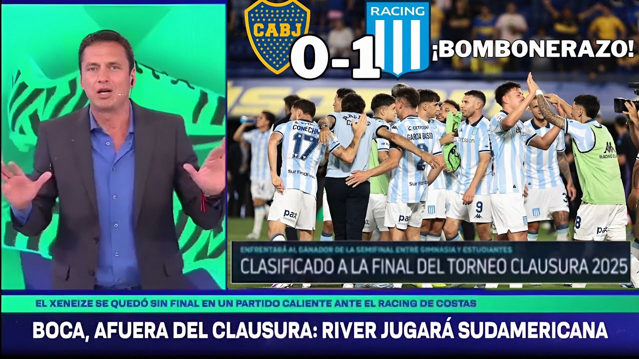 Racing venció 1-0 a boca en la bombonera y es finalista del torneo clausura, boca eliminado