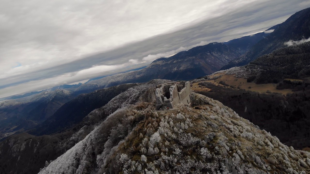 Montsegur - Cathare Castle - France - Drone