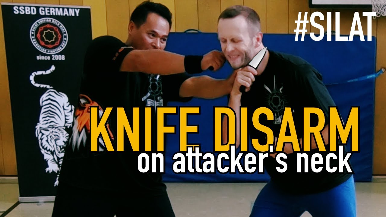 Knife Disarm on Opponent's Neck - Silat Suffian Bela Diri #ReturnToSender #SilatOnline