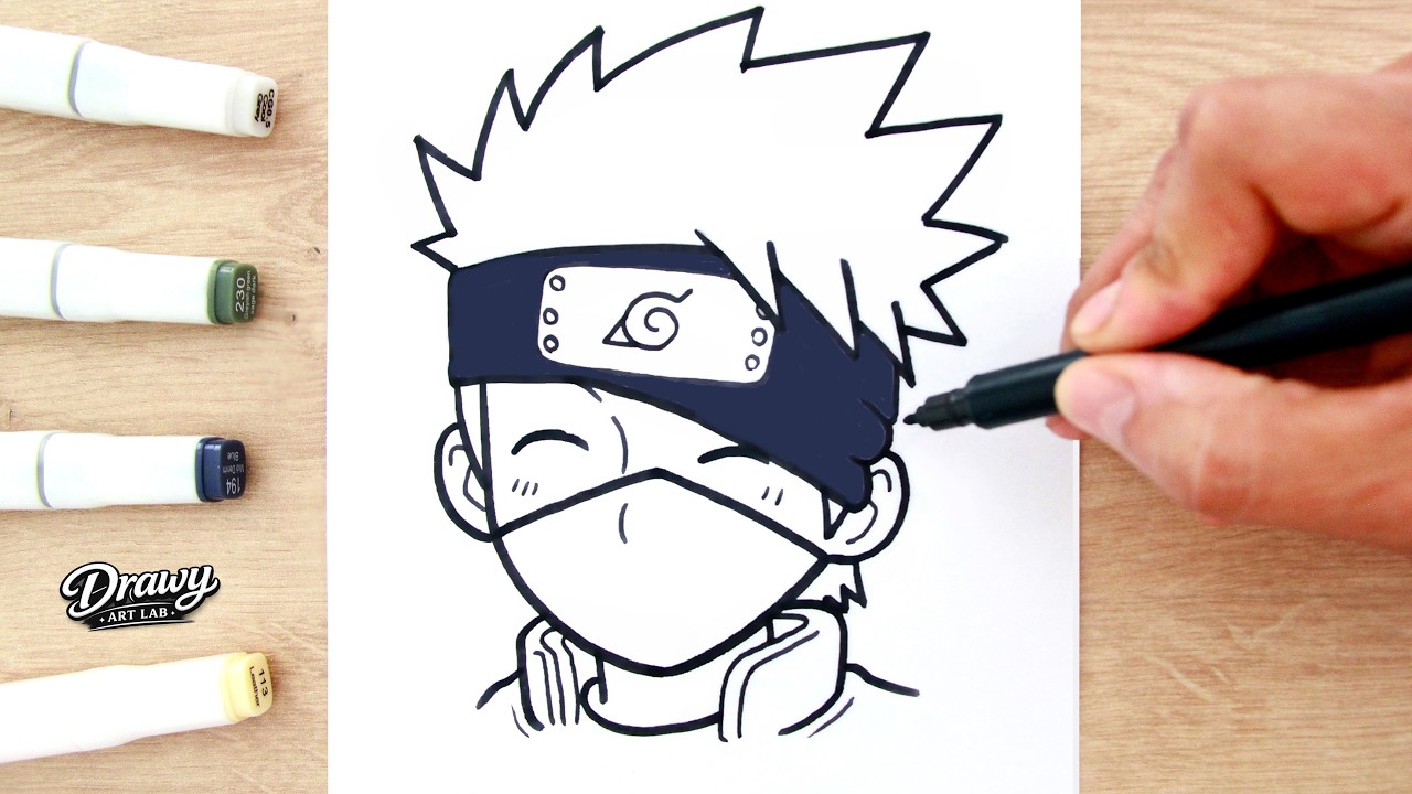 How to Draw KAKASHI HATAKE Easy ✍️ | Naruto Step by Step Drawing Tutorial