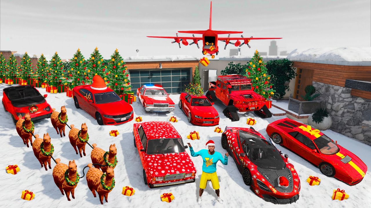 COLECIONANDO CARROS DO NATAL NO GTA 5!