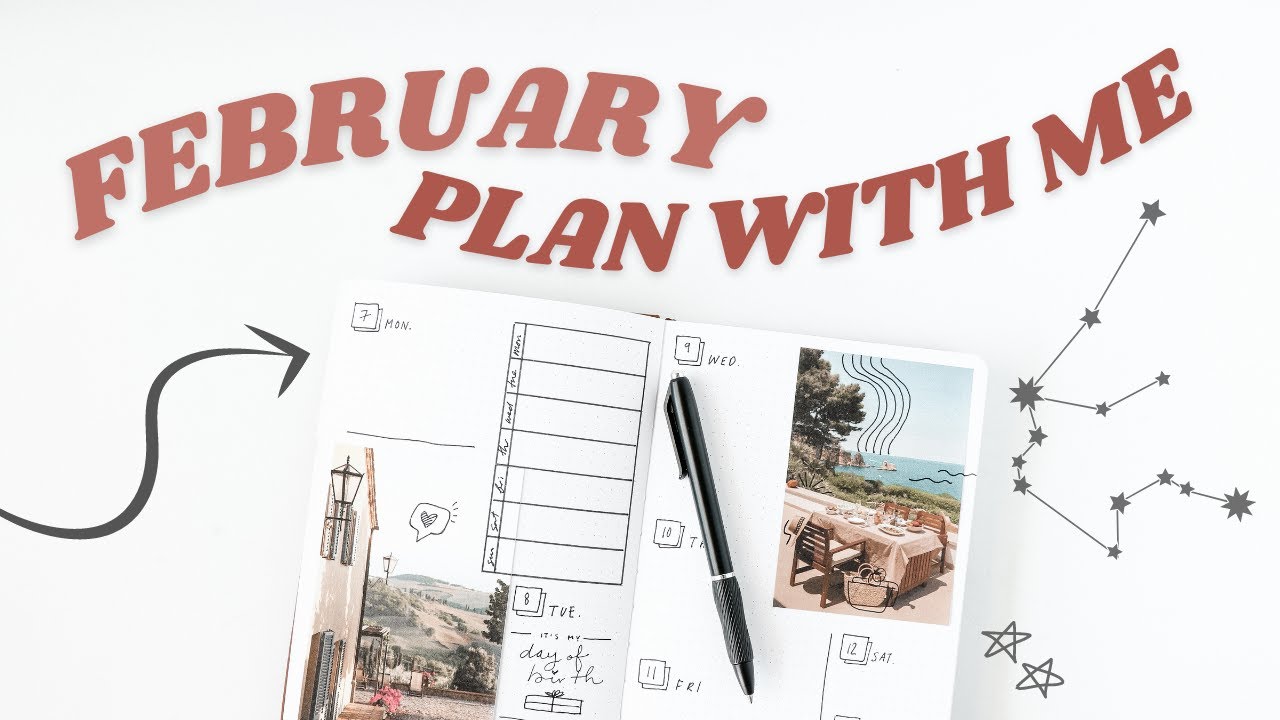Bullet Journal FEBRUARY PLAN WITH ME 2022 | journal prompts, aquarius season & more