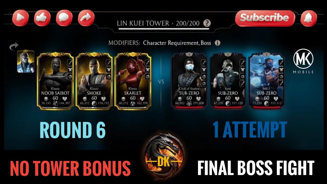 Lin Kuei Tower 200▪️Round 6 🎮 Mortal Kombat Mobile/MK Mobile/MKM #mortalkombatmobile #mkmobile #mkm