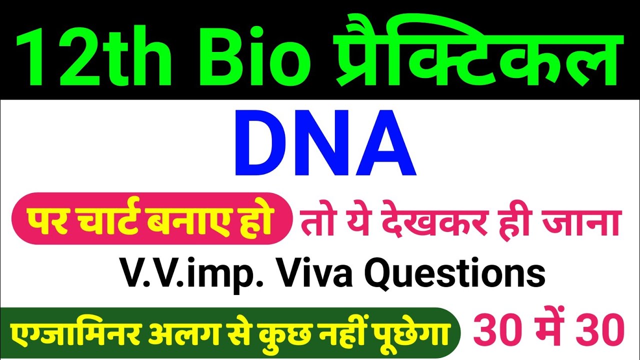 12th Biology Practical Viva | DNA Viva Questions Class 12 | 12th Biology Viva Questions 2024 vvimp