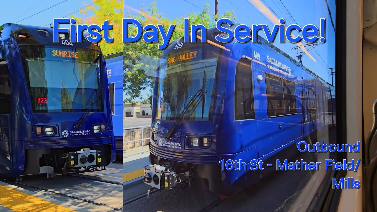 Riding Sacramento Light Rail New Siemens S700, 16th Street - Mather Field/Mills Stations - Gold Line