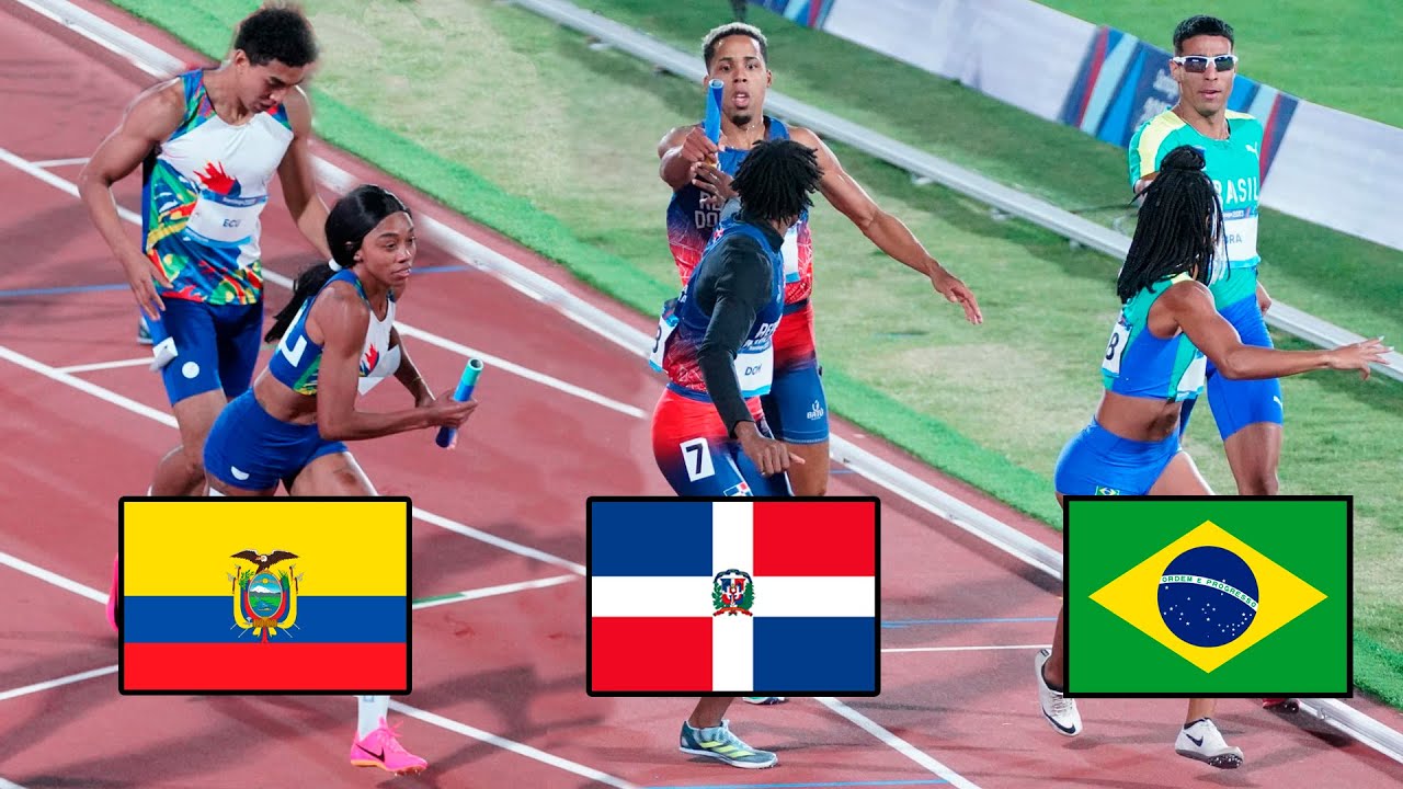 Relevo 4x400 Mixto de: BRA 🇧🇷, DOM 🇩🇴, ECU 🇪🇨 por el oro 🥇 Juegos Panamericanos │Santiago 2023│