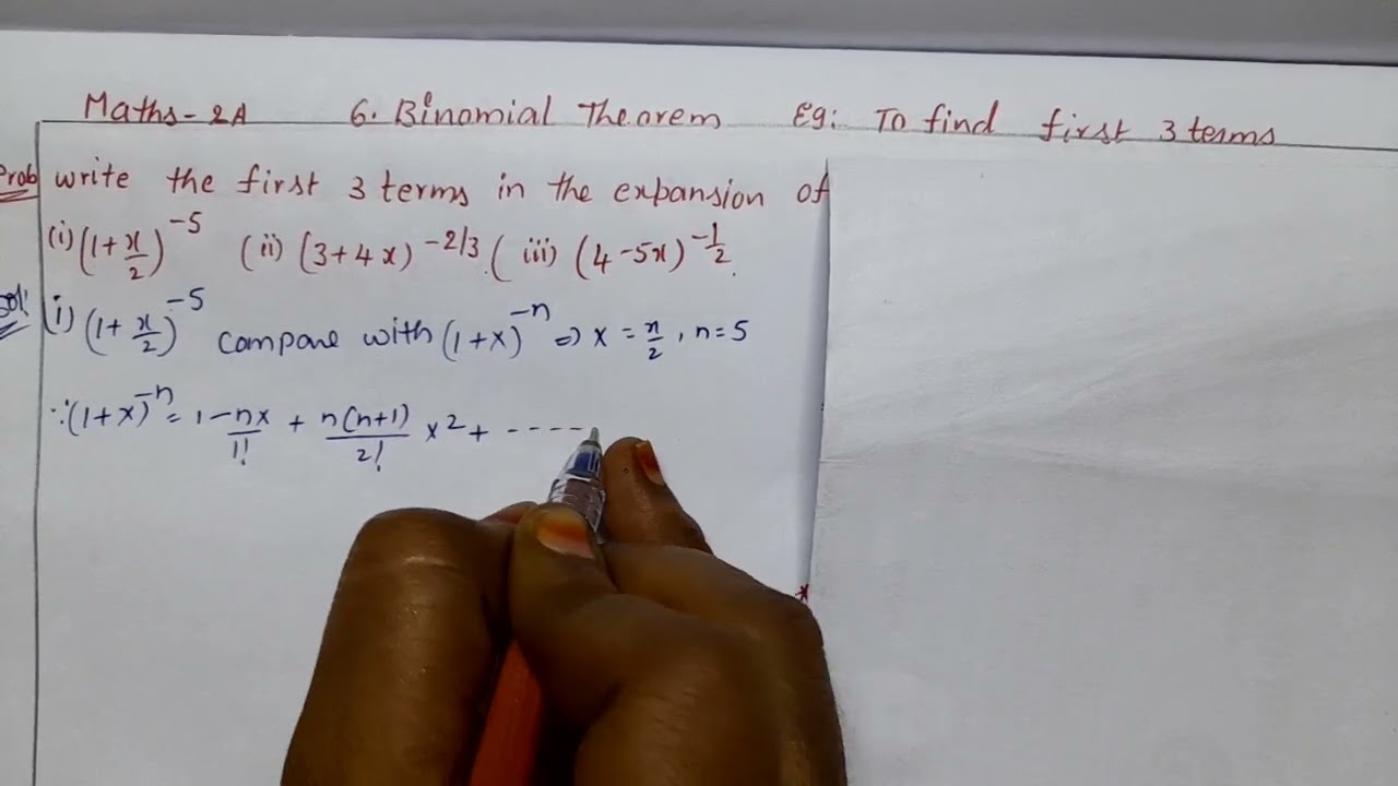 #InterMaths2A #Chapter6 #BinomialTheorem #ExampleProblems #ToFindFirstThreeTerms