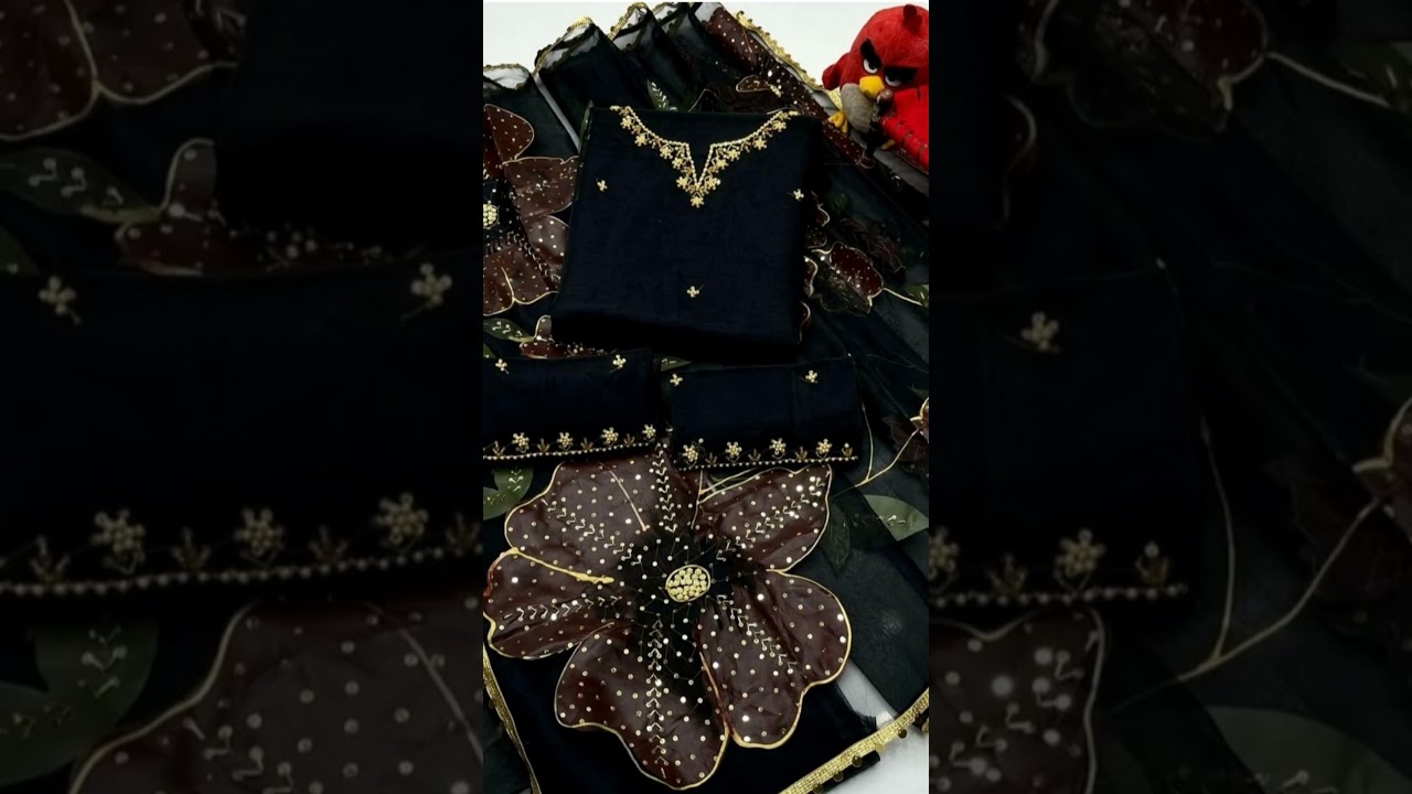 hand painted black organza dupatta with zari work shirt, #trending #dupatta #customized