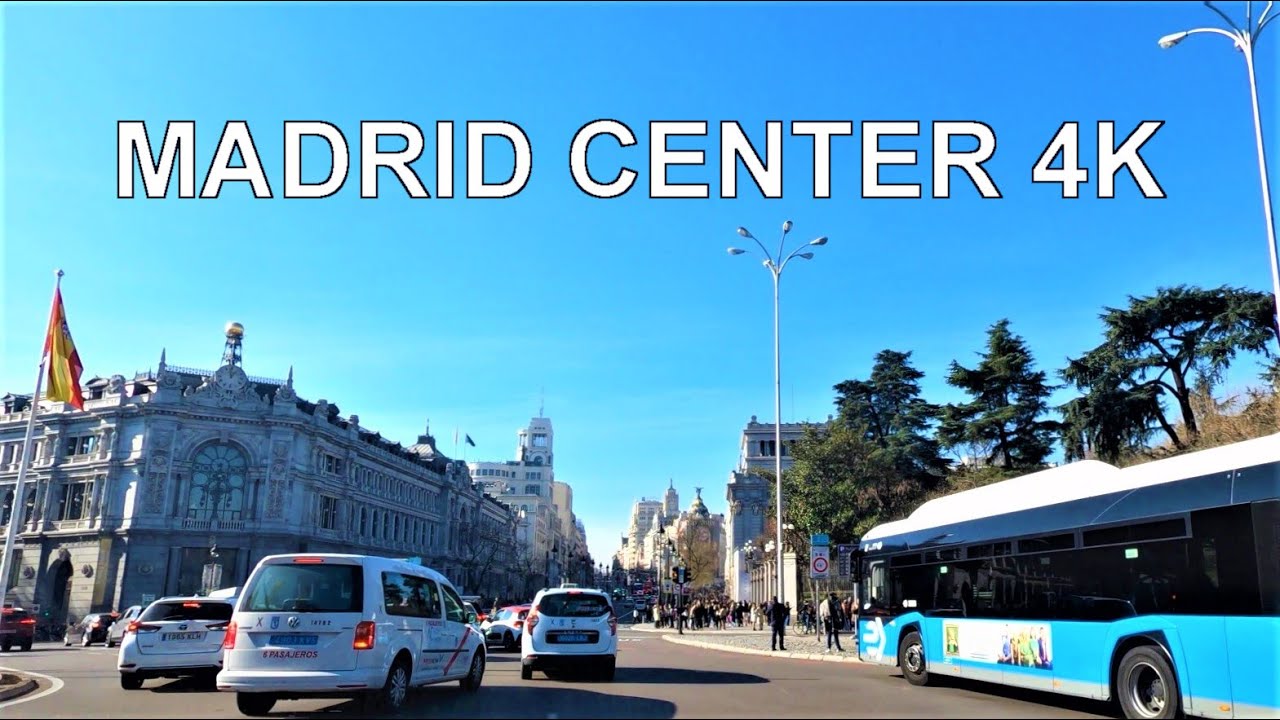 Madrid - Centro - Plaza de España - Moncloa (España) Conduciendo 4K Viaje en Coche