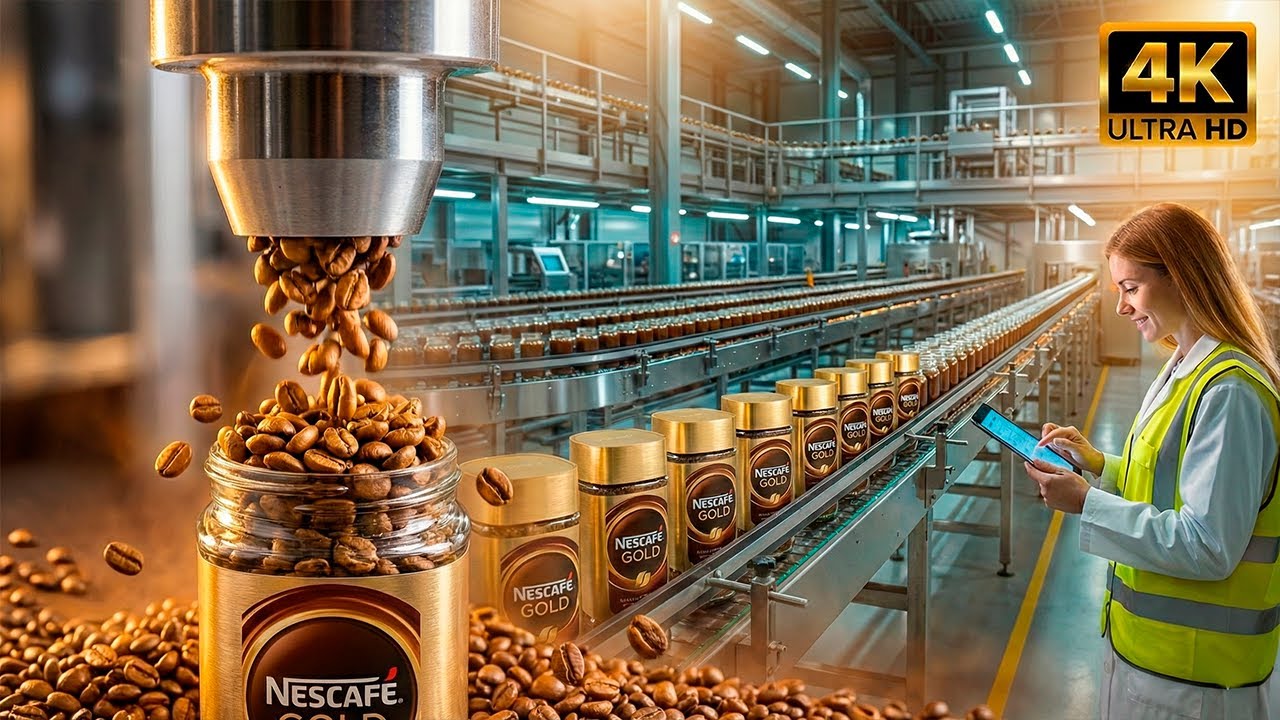 CÓMO se HACE el CAFÉ SOLUBLE  ASÍ funciona la MEGA-FÁBRICA de NESCAFÉ y su Liofilización a -50°C