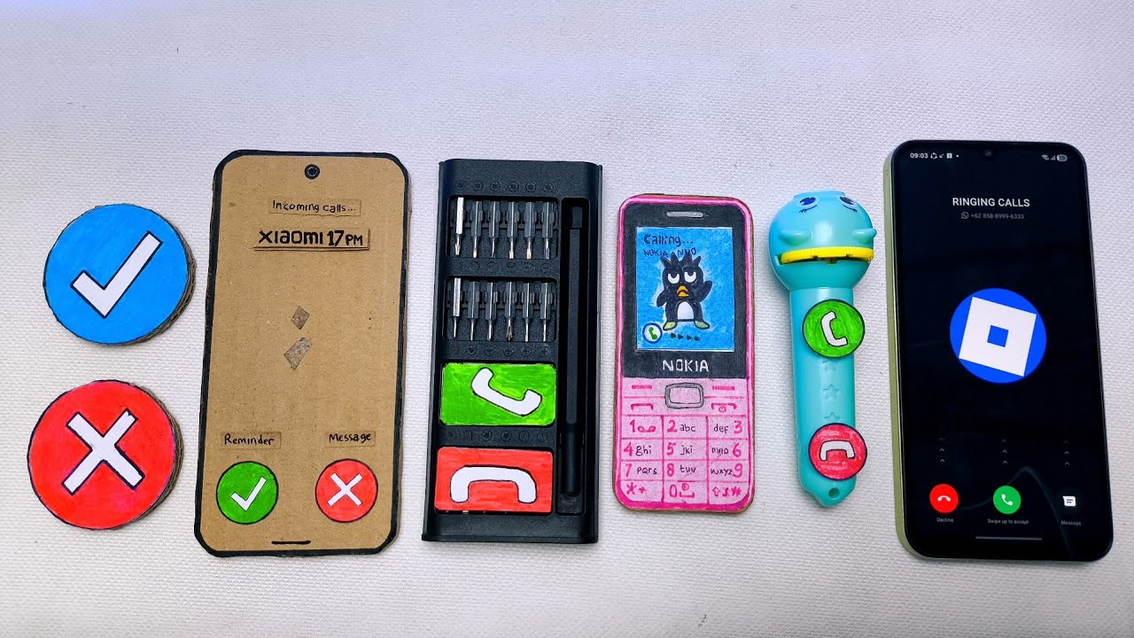 Only Button vs Xiaomi 17 vs Screwdriver tool vs Nokia vs Flashlight vs Galaxy a15 incoming call