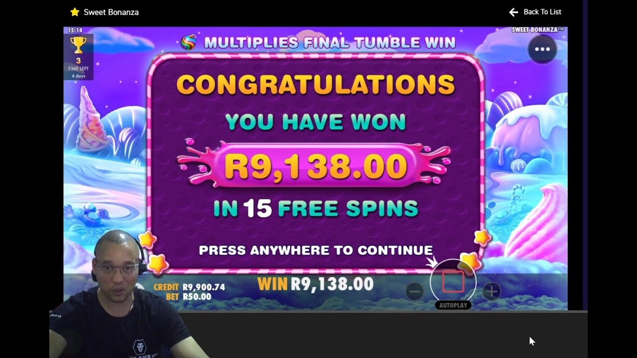Massive Win on R50 Spun in Bonus - Sweet Bonanza - Playabets 