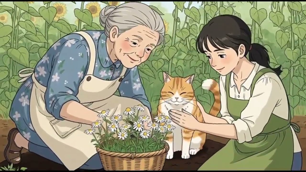 Ghibli Relaxing  Story / Walking home through fields of gold / 2D animated 