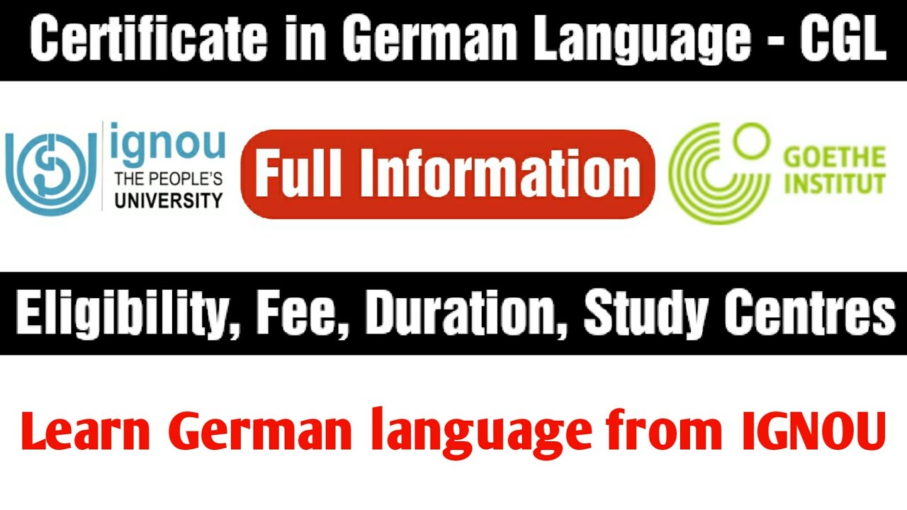 German language Course | Certificate in German language in IGNOU