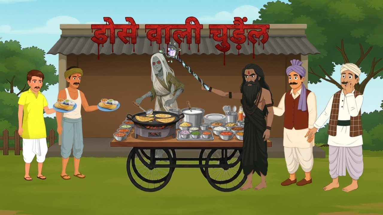डोसे वाली चुड़ैल // गाँव में मचा हड़कंप // Swadisht Dose vaali  #cartoon #animation #hindi #story