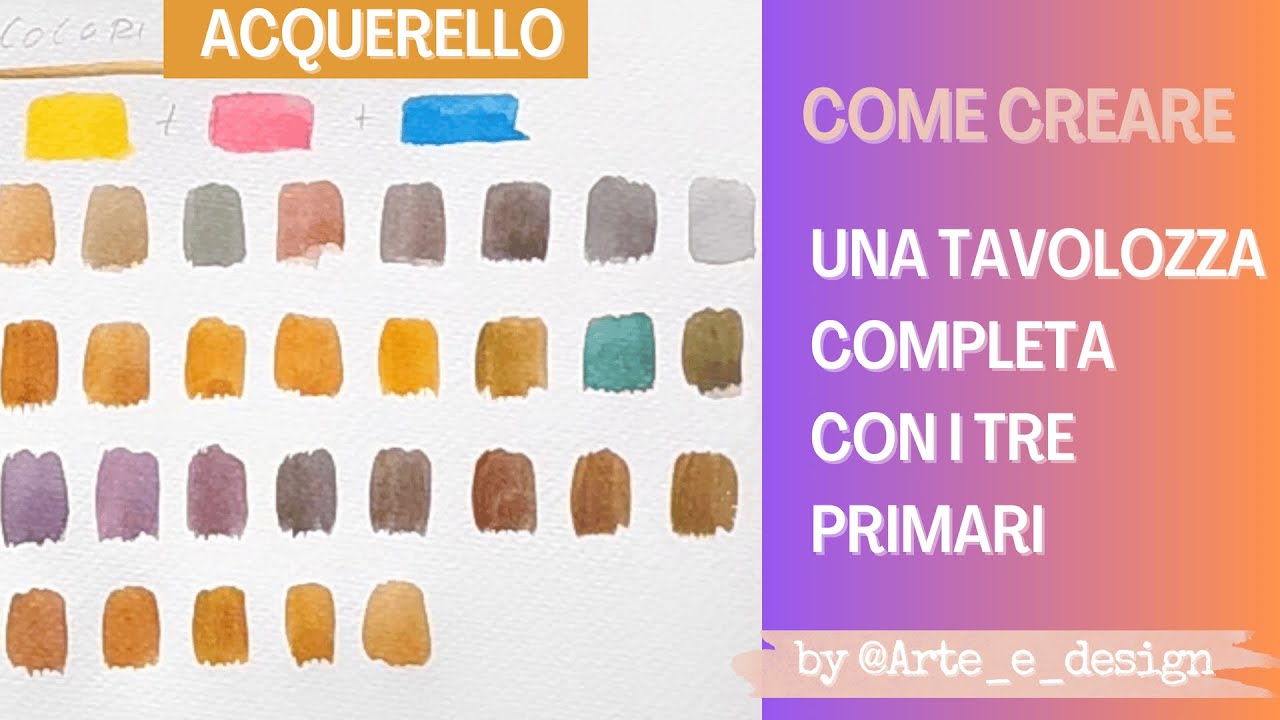 Teoria del colore acquerello 🔴🟡🔵 creare una tavolozza completa con i tre primari