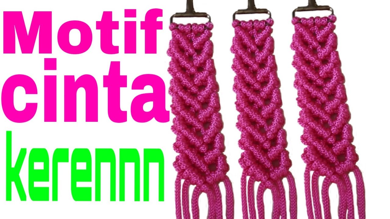 membuat handle tas dan dompet tali Kur motif cinta