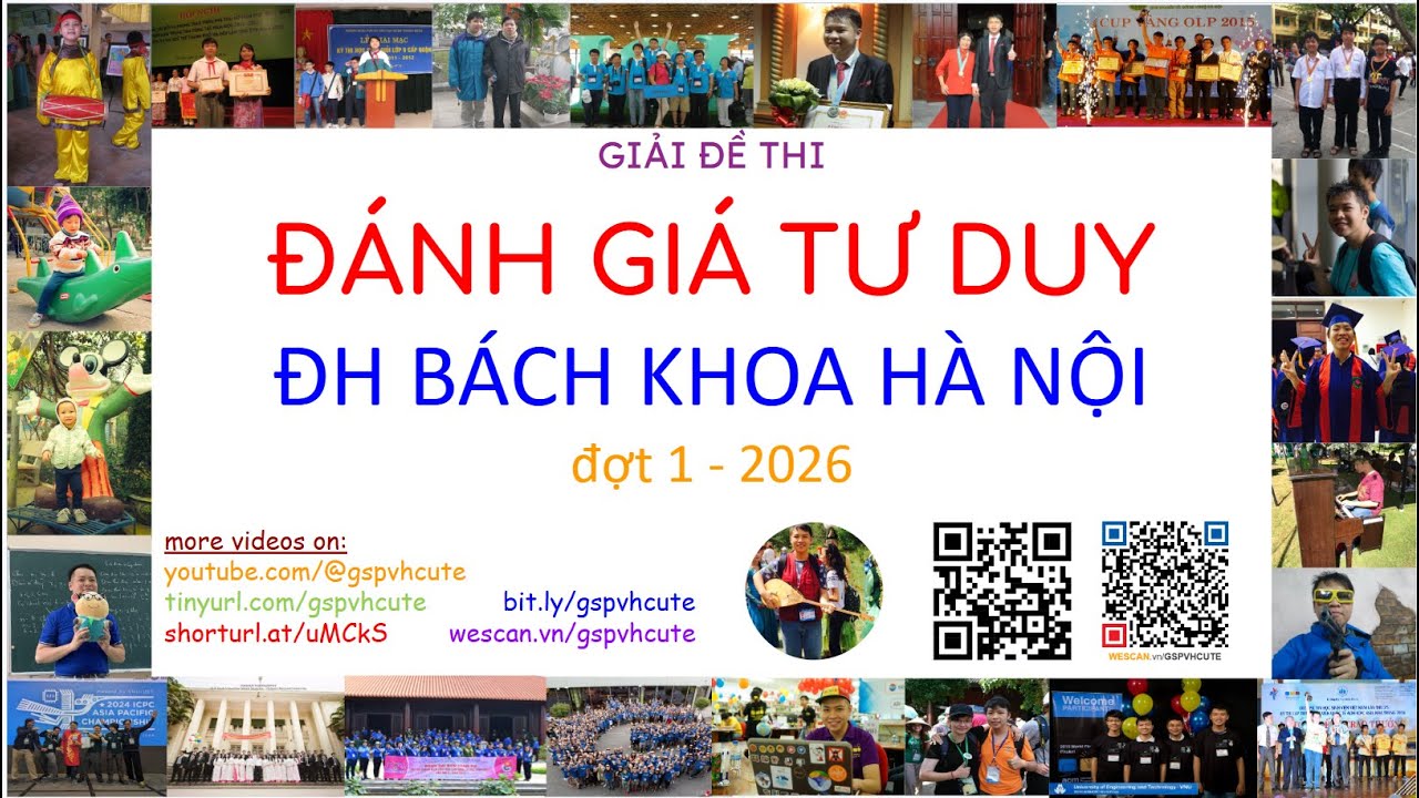 Giải đề thi Đánh giá tư duy ĐHBKHN đợt 1 - 2026