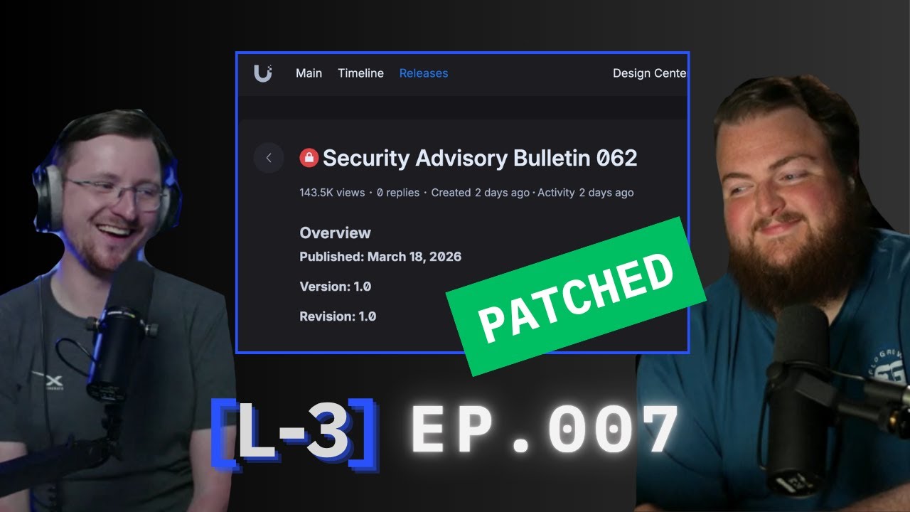 LAYER-3 LIVE: UniFi Network Vulnerability - March 20 2026