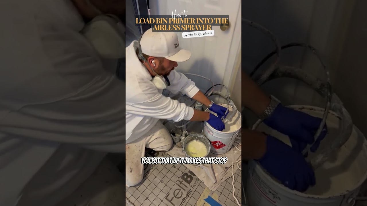 How to load Zinsser Bin primer into an airless sprayer