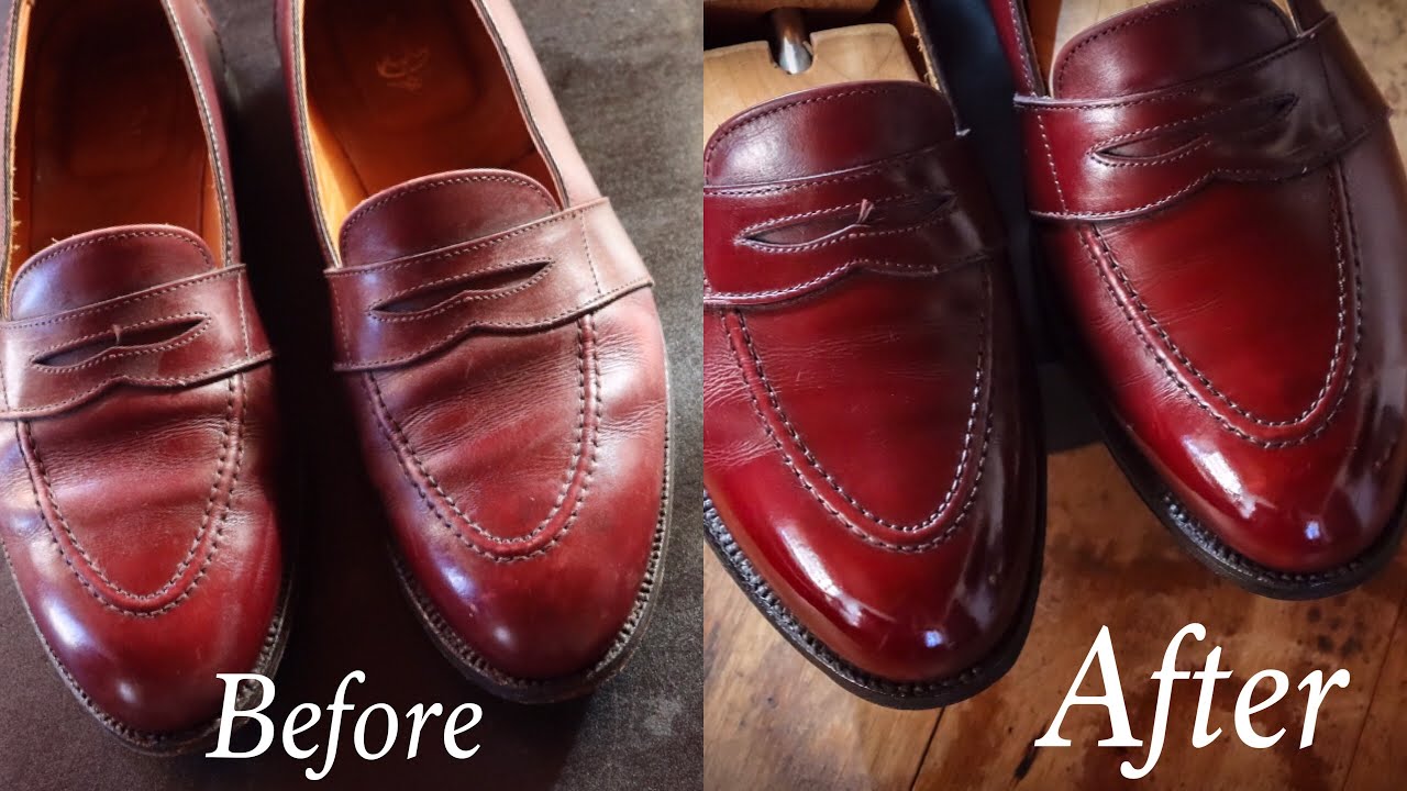 HOW TO SHINE YOUR ALDEN PENNY LOAFERS- ASMR Shine Tutorial for Alden Penny Loafer in Burgundy