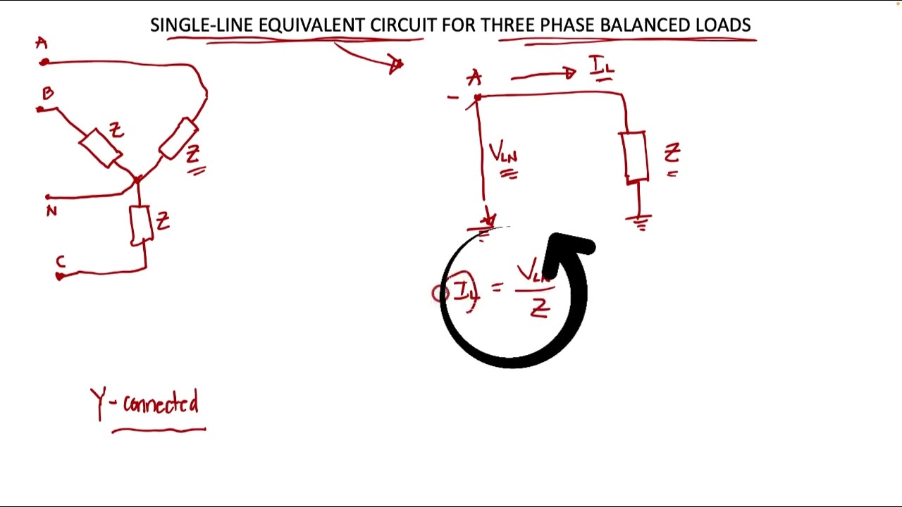 SIngle line Equivalent Circuit for a 3 phase balanced loads