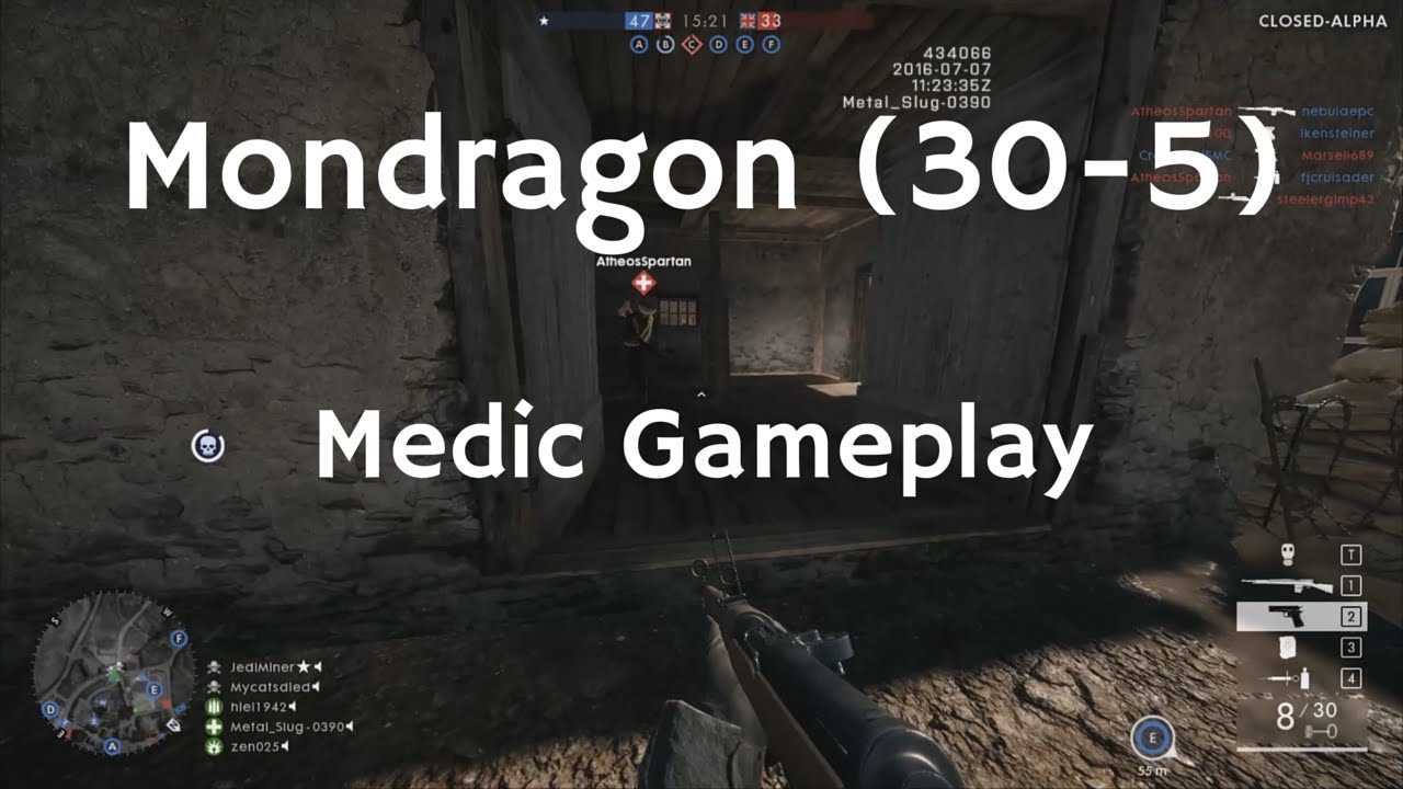 Mondragon (30-5) Highlights | Battlefield 1 Alpha Medic Gameplay
