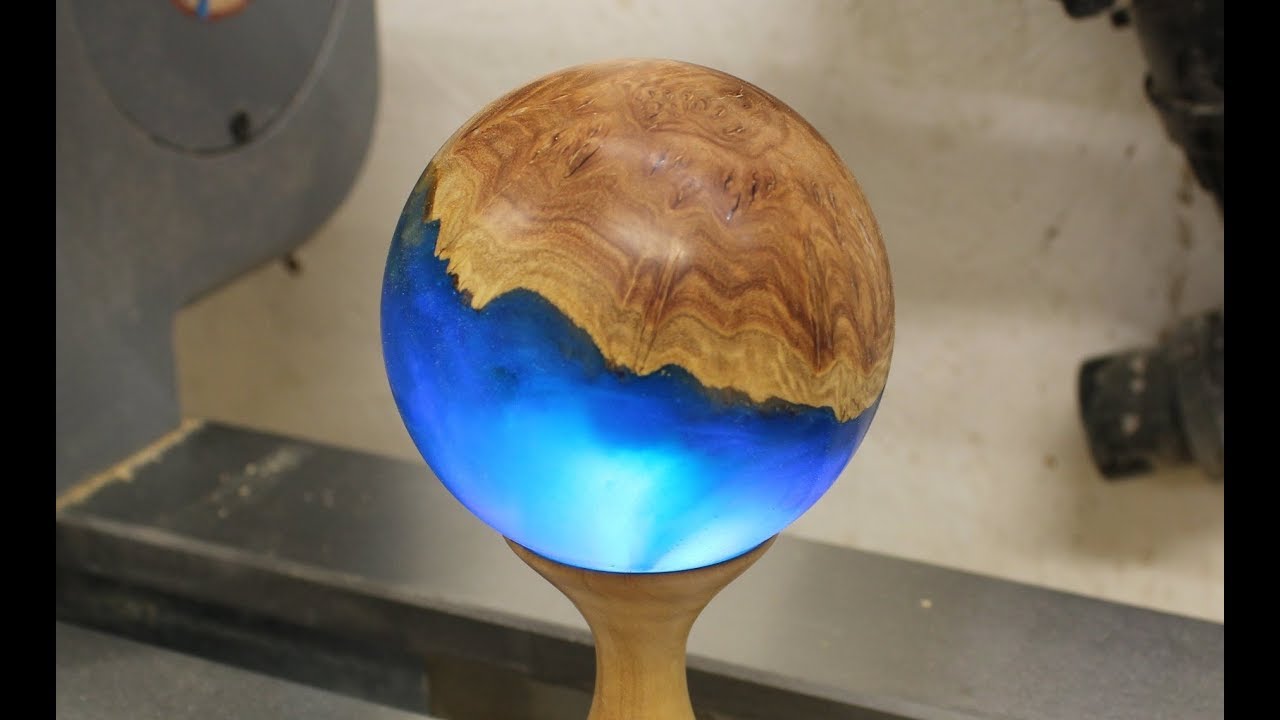 Woodturning - The Blue Planet .. a hybrid sphere