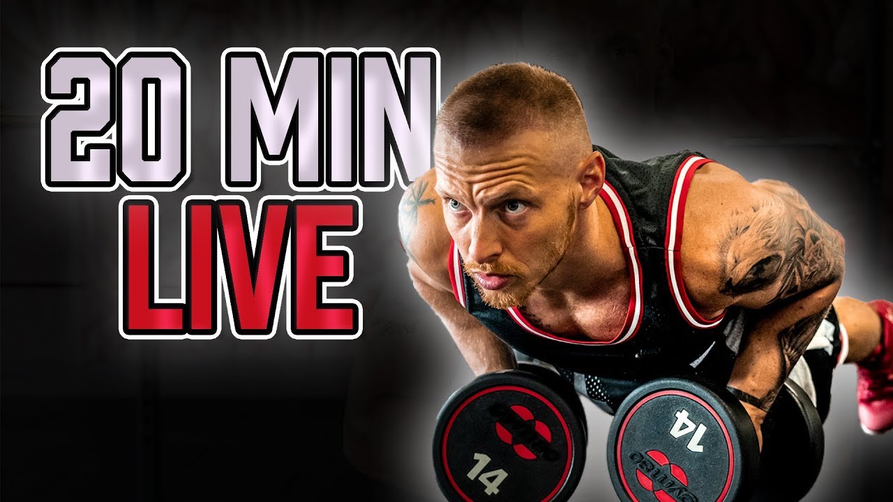 20 Minuten LIVE Ganzkörper Workout zum Mitmachen mit KURZHANTELN für Zuhause