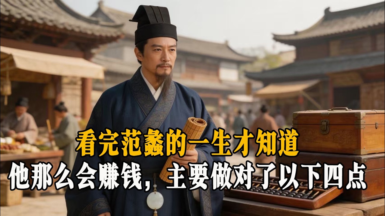 看完范蠡的一生才知道，他那么会赚钱，主要做对了以下四点#范蠡 #国学智慧 #人生感悟 #国学
