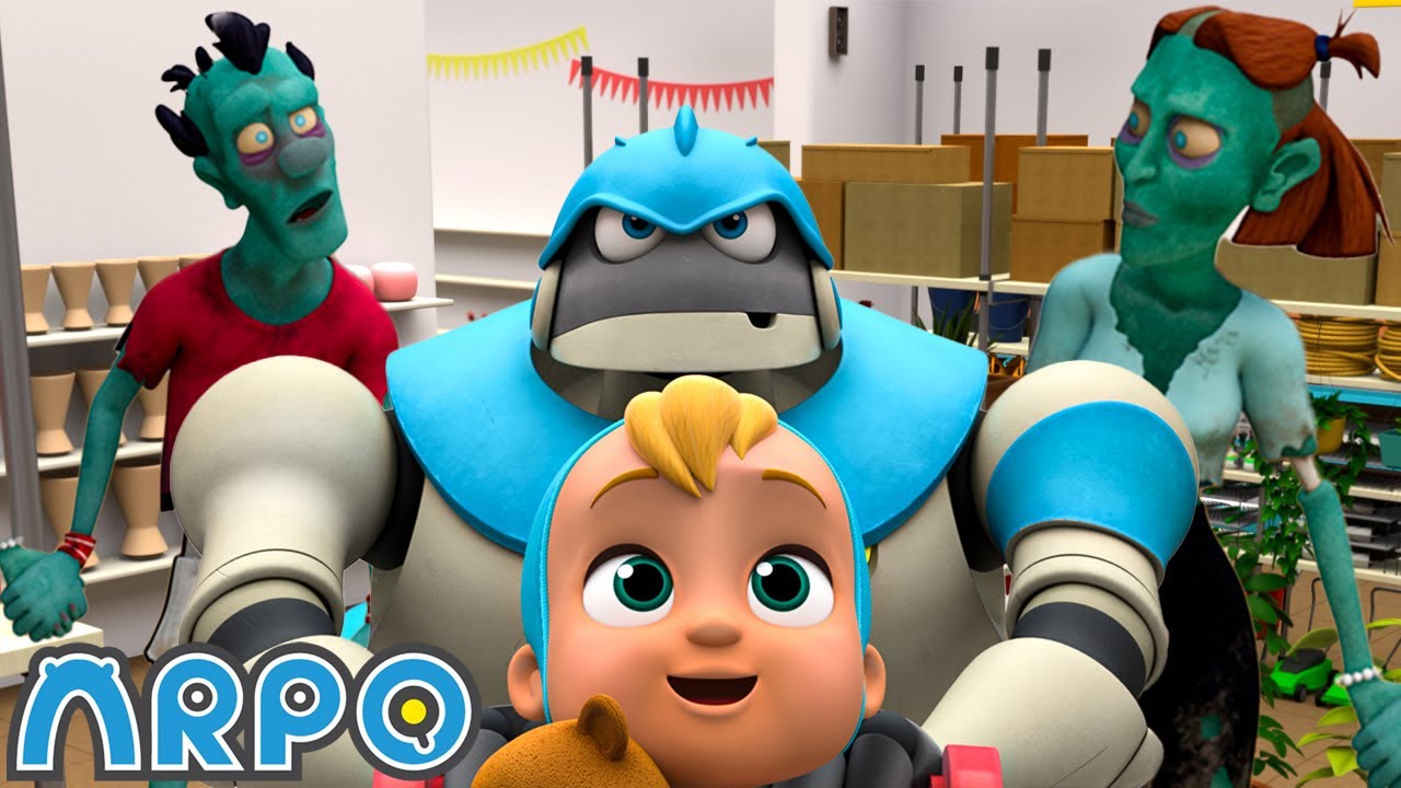 ROBOT VS ZOMBIES At The Supermarket! | ARPO | Moonbug Kids - Art for Kids 🖌️