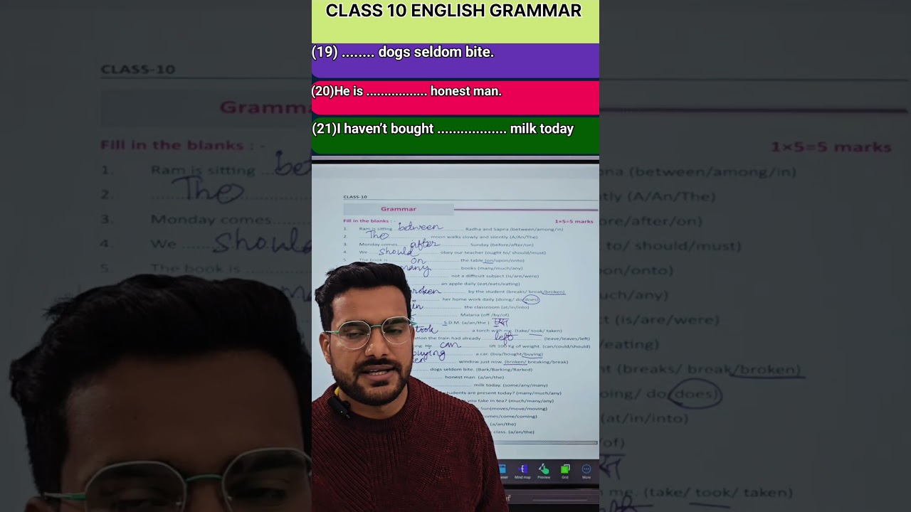 PART 3,Class 10th English Grammar Section C Most IMP Fill in the blanks PART 3