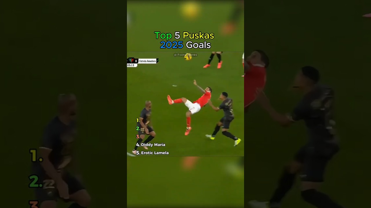 Top 5 Pusk&aacute;s Goals 2025 😱 #footyranks